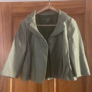 Green and silver sheen Ann Taylor stylish blazer